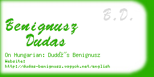 benignusz dudas business card